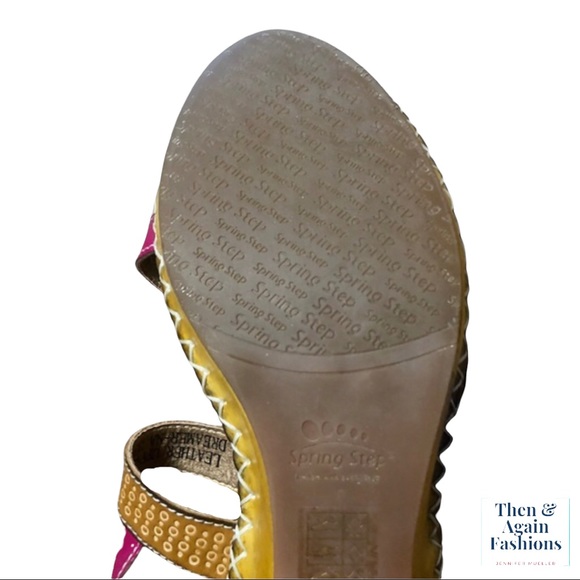 Spring Step Small Heel Sandals Leather Size 39 Pre-Loved - Picture 13 of 16